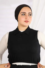Polo Collar Sleeveless Neck Cover