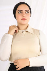 Polo Collar Sleeveless Neck Cover