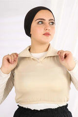 Polo Collar Sleeveless Neck Cover